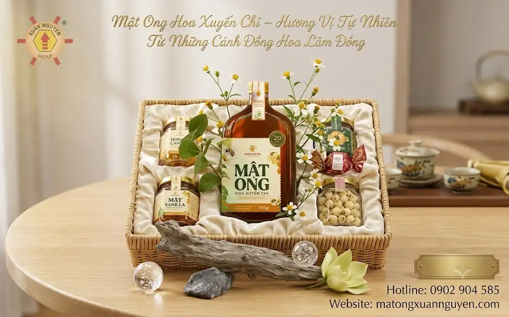 Với thiết kế bao bì ấn tượng, Mật Ong hoa xuyến chi Xuân Nguyên được nhiều khách chọn là quà tặng cho người thân, đồng nghiệp