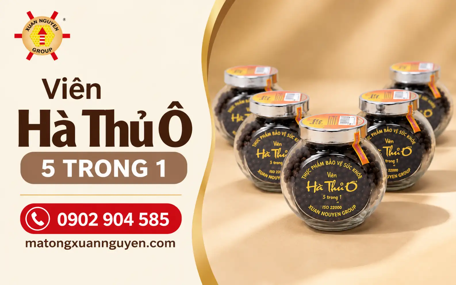 Bao bì đẹp, giúp sản phẩm Viên Hà Thủ Ô 5in1 của Xuân Nguyên thích hợp làm quà tặng cho nhiều dịp khác nhau